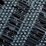A close-up shot of a computer chip