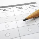 closeup of a survey questionnaire form and pencil