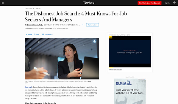 The dishonest job search article